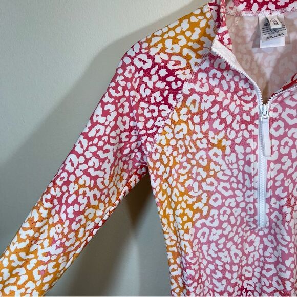 ✨ J. Crew Women’s Pink Orange Cheetah Leopard Rash Guard Small - Picture 6 of 12